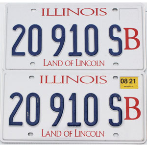 2021 Illinois Truck License Plates Pair #20910SB