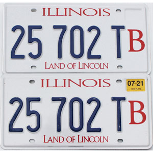 2021 Illinois Truck License Plates Pair #25702TB