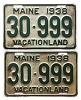 1938 Maine License Plates Pair #30999