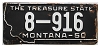 1950 Montana License Plate #8916