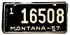 1957 Montana License Plate #116508