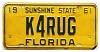 1961 Florida Ham Radio License Plate #K4RUG