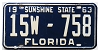 1963 Florida License Plate #15W758