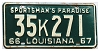1966 Louisiana License Plate #35K271