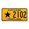 1966 Maryland Government License Plate #2102