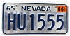1966 Nevada License Plate #HU1555