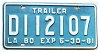 1980 Louisiana Trailer License Plate #D112107