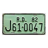 1982 Dominican Republic License Plate #J610047