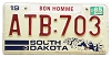 1985 South Dakota License Plate #ATB703