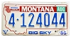 1986 Montana License Plate #4124044