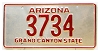 1990 Arizona Prison License Plate #3734