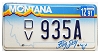 1991 Montana Veteran Disabled License Plate #935A