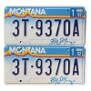 1992 Montana Truck License Plates Pair #3T9370A