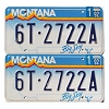 1992 Montana Truck License Plates Pair #6T2722A