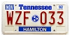 1992 Tennessee License Plate #WZF033