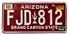 1993 Arizona License Plate #FJD812