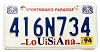 1994 Louisiana License Plate #416N734