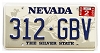 1997 Nevada License Plate #312GBV