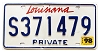 1998 Louisiana Truck License Plate #S371479