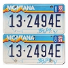 1999 Montana License Plates Pair #132494E