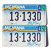 2000 Montana License Plates Pair #13133D