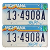2000 Montana License Plates Pair #134908A
