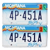 2000 Montana License Plates Pair #4P451A