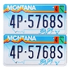 2000 Montana License Plates Pair #4P5768S