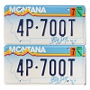 2000 Montana License Plates Pair #4P700T