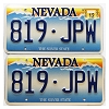 2003 Nevada License Plate Pair #819JPW