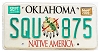 2009 Oklahoma License Plate #SQU875