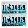2016 Wyoming License Plates Pair #1134929