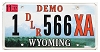 2017 Wyoming Dealer License Plate #1566XA