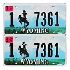 2017 Wyoming License Plates Pair #17361
