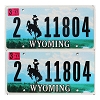 2017 Wyoming License Plates Pair #211804