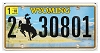 2018 Wyoming License Plate #230801