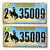 2018 Wyoming License Plates Pair #235009