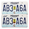 2019 Missouri License Plates Pair #AB3A6A