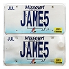 2019 Missouri Vanity License Plates Pair #JAME5
