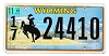 2019 Wyoming License Plate #1724410