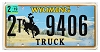 2019 Wyoming Truck License Plate #29406