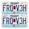 2020 Missouri License Plates Pair #FR0V3H