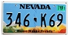 2020 Nevada License Plate #346K69