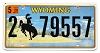 2020 Wyoming License Plate #279557