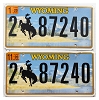 2020 Wyoming License Plates Pair #287240