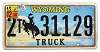 2020 Wyoming Truck License Plate #231129