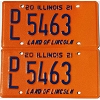 2021 Illinois Dealer License Plates Pair #5463