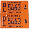 2021 Illinois Dealer License Plates Pair #5463A