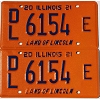 2021 Illinois Dealer License Plates Pair #6154E