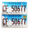2021 Illinois License Plates Pair #CF50677